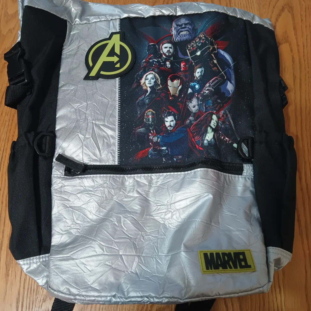 New With Tags Marvel Avengers Silver and Black Backpack Captain America Iron Man